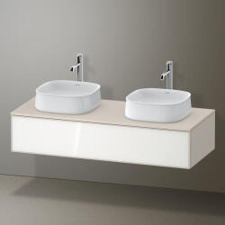Duravit Zencha fiókos alsószekrény 130, fiókrendező nélkül, fehér üveg/matt taupe ZE4813B64830000 (ZE4813B64830000)