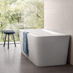 Villeroy & Boch Squaro Edge 12 Excellence Duo Fürdőkád 180x80 le-és túlfolyóval, integrált vízbeömlővel, alpin fehér UBQ180SQE9T2V01 (UBQ180SQE9T2V01)