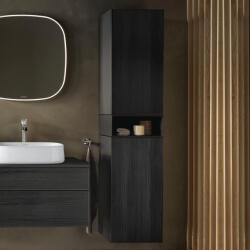 Duravit Zencha magas szekrény 176x40 cm, balos, fekete tölgy/matt grafit ZE1353L16800000 (ZE1353L16800000)