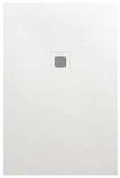 AREZZO design SOLIDSoft zuhanytálca 206x80 cm, lefolyóval, fehér AR-80206W (AR-80206W)