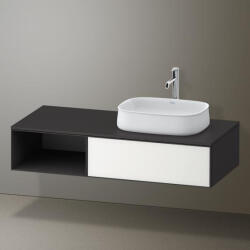 Duravit Zencha jobbos alsószekrény 130, fiókrendező nélkül, fehér üveg/matt grafit ZE4819064800000 (ZE4819064800000)