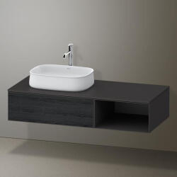 Duravit Zencha balos alsószekrény 130, fiókrendező nélkül, fekete tölgy/matt grafit ZE4818016800000 (ZE4818016800000)