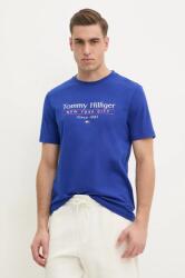Tommy Hilfiger pamut póló férfi, nyomott mintás, MW0MW38621 - kék L