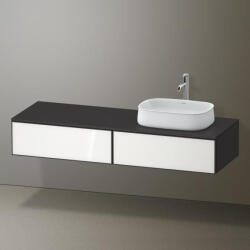Duravit Zencha jobbos alsószekrény 160, fiókrendező nélkül, fehér üveg/matt grafit ZE4814R64800000 (ZE4814R64800000)