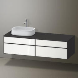 Duravit Zencha balos alsószekrény 160, fiókrendező nélkül, fehér üveg/matt grafit ZE4824L64800000 (ZE4824L64800000)
