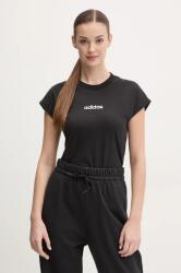 adidas pamut póló Essentials Linear női, fekete, JC8238 - fekete S
