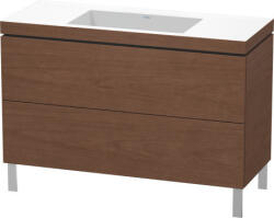 Duravit L-Cube c-bonded alsószekrény Vero Air kerámia mosdóval 120x48 cm, amerikai dió LC6939N1313 (LC6939N1313)