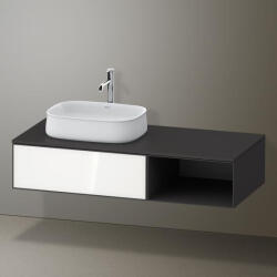 Duravit Zencha balos alsószekrény 130, fiókrendező nélkül, fehér üveg/matt grafit ZE4818064800000 (ZE4818064800000)