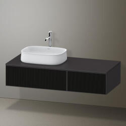 Duravit Zencha balos alsószekrény 130, fiókrendező nélkül, strukturált fekete/matt grafit ZE4816063800000 (ZE4816063800000)