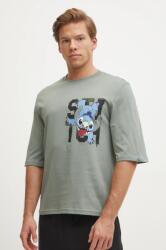 United Colors of Benetton pamut pizsama felső LILO&STITCH zöld, nyomott mintás, 30964M01Y - zöld L