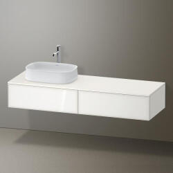Duravit Zencha balos alsószekrény 160, fiókrendező nélkül, fehér üveg/matt fehér ZE4814L64840000 (ZE4814L64840000)