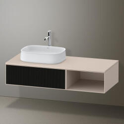 Duravit Zencha balos alsószekrény 130, fiókrendező nélkül, strukturált fekete/matt taupe ZE4818063830000 (ZE4818063830000)