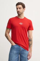 Calvin Klein Jeans pamut póló piros, férfi, nyomott mintás, J30J325649 - piros XL