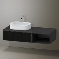 Duravit Zencha balos alsószekrény 130, fiókrendező nélkül, strukturált fekete/matt grafit ZE4818063800000 (ZE4818063800000)