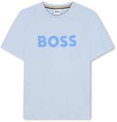 HUGO BOSS gyerek pamut póló nyomott mintás, J52030 - kék 150