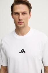Adidas pamut póló Essentials bézs, férfi, nyomott mintás, JE6388 - fehér M