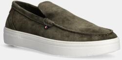 Tommy Hilfiger velúr mokaszin MODERN LIGHT HYBRID SUEDE LOAFER zöld, férfi, FM0FM05354 - zöld Férfi 45