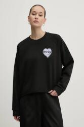 HUGO BOSS pamut melegítőfelső fekete, női, nyomott mintás, 50534271 - fekete XL