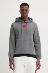 HUGO BOSS pamut melegítőfelső szürke, férfi, nyomott mintás, kapucnis, 50458700 - szürke XXL - answear - 26 990 Ft