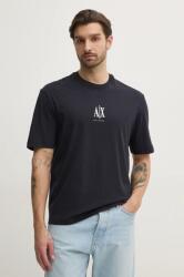 Giorgio Armani pamut póló sötétkék, férfi, nyomott mintás, XM000363 AF12308 - sötétkék M