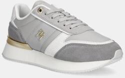 Tommy Hilfiger bőr sportcipő TH FASHION RUNNER - szürke Női 41