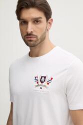 Tommy Hilfiger pamut póló fehér, férfi, nyomott mintás, MW0MW38612 - fehér M