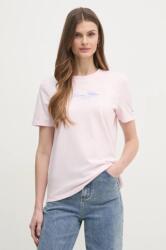 Tommy Hilfiger pamut póló női, rózsaszín, WW0WW45428 - rózsaszín L
