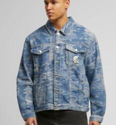 Karl Kani Dzeki Karl KANI Og K Distressed Camo Os Denim Jacket Medium Blue