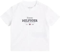 Tommy Hilfiger újszülött póló fehér, nyomott mintás, KN0KN02033 - fehér 80