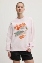 Superdry pamut melegítőfelső rózsaszín, női, nyomott mintás, W2012247A-D7F - rózsaszín L