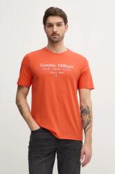 Tommy Hilfiger pamut póló narancssárga, férfi, nyomott mintás, MW0MW38621 - narancssárga XL