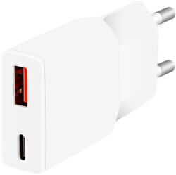 LogiLink Dual-USB GaN töltő, 1x USB-C (PD), 1x USB-A (QC), 20 W, fehér (PA0346) - dstore