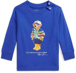 Ralph Lauren gyerek pamut hosszú ujjú felső nyomott mintás, 320883620009 - kék 70-74