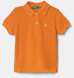 Benetton gyerek pamut póló narancssárga, sima, 3089G3008 - narancssárga 90