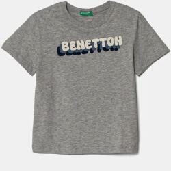 Benetton gyerek pamut póló szürke, nyomott mintás, 3I1XG10HT - szürke 90