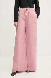Moschino Jeans nadrág női, rózsaszín, magas derekú széles, 0335 3224 - rózsaszín 40