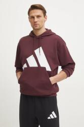 Adidas felső Essentials bordó, férfi, nyomott mintás, kapucnis, JE8897 - burgundia L