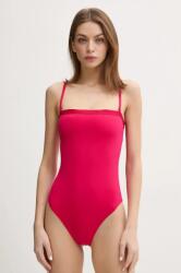 Tommy Hilfiger egyrészes fürdőruha rózsaszín, puha kosaras, UW0UW05846 - rózsaszín M