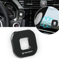 Techsuit Mágneses tartó műszerfalra / multifunkciós felhasználás - 2 fém lapocska - Fekete