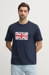 Pepe Jeans pamut póló UNION TEE sötétkék, férfi, nyomott mintás, PM509790 - sötétkék M