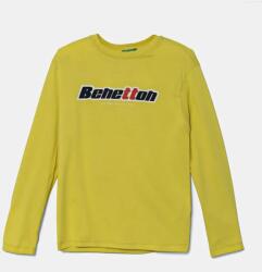 Benetton gyerek pamut hosszú ujjú felső zöld, nyomott mintás, 3I1XC10N5 - zöld 122