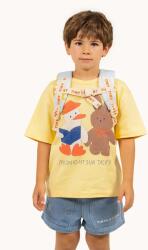 Tinycottons gyerek pamut póló READERS GRAPHIC TEE sárga, nyomott mintás, SS25-085 - sárga 128