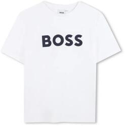HUGO BOSS gyerek pamut póló fekete, nyomott mintás, J25P24 - fehér 102