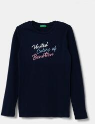 Benetton gyerek pamut hosszú ujjú felső sötétkék, 3I9WC10MY - sötétkék 168
