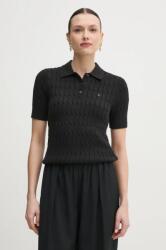 Tommy Hilfiger pamut pulóver könnyű, fekete, WW0WW45210 - fekete XS