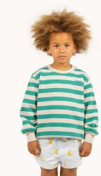 Tinycottons gyerek melegítőfelső pamutból STRIPES SWEATSHIRT zöld, mintás, SS25-125 - zöld 140
