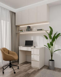 GreenSite Mijas íróasztal jobb oldali tárolókkal, 98x76x51 cm, kasmír