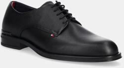 Tommy Hilfiger bőr félcipő CORE HILFIGER LEATHER SHOE fekete, férfi, FM0FM05375 - fekete Férfi 40