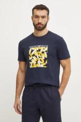 Emporio Armani Underwear pamut strand póló sötétkék, nyomott mintás, EM000574 AF12349 - sötétkék XL