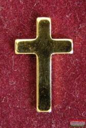  Kitűző - Kereszt, 13 mm, aranyozott